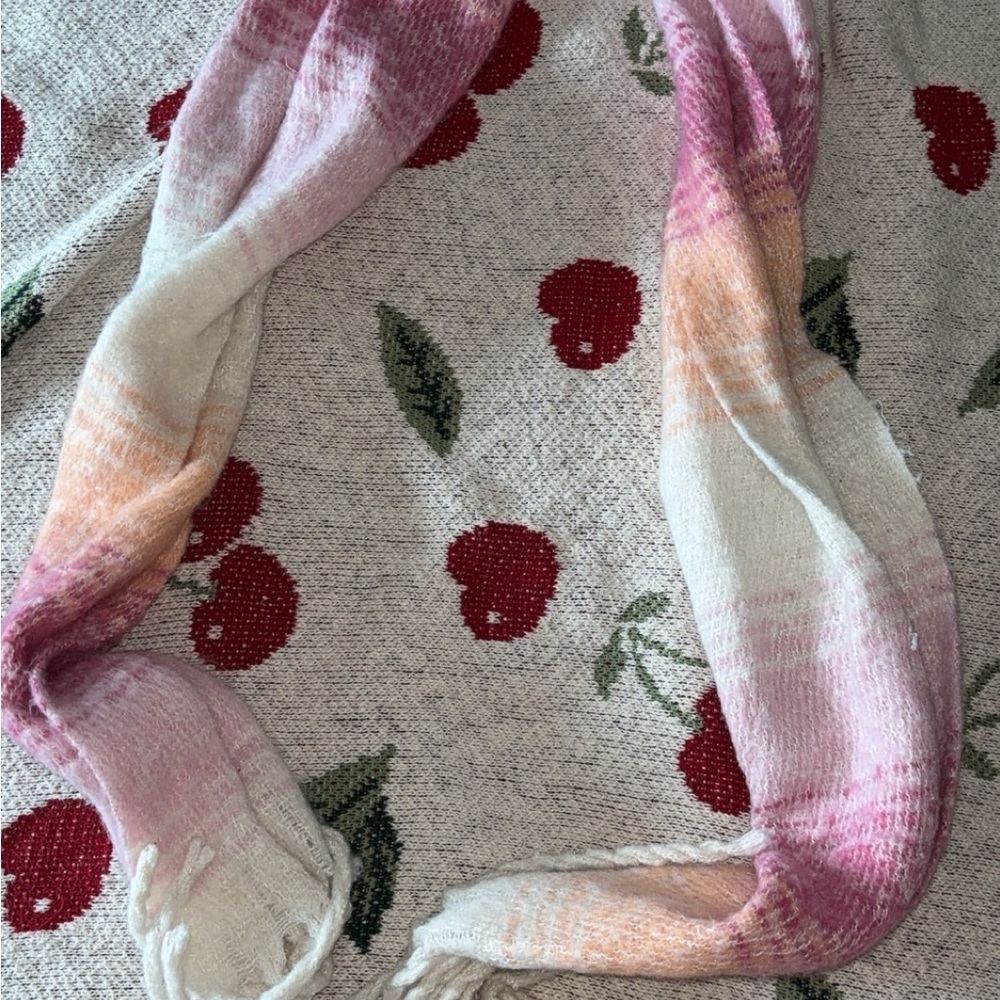 Old Navy Pink and White Scarf